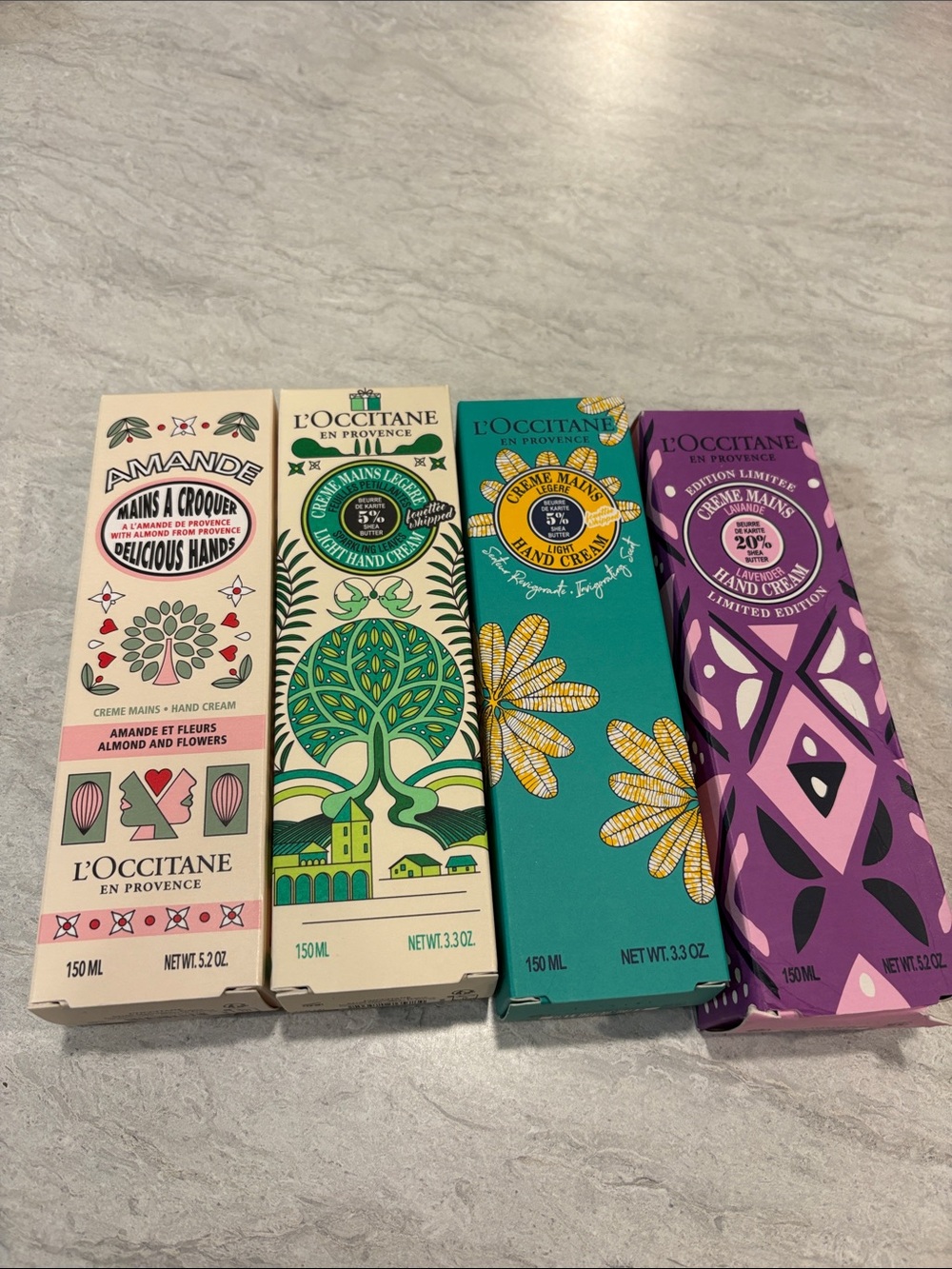L'OCCITANE Hand Cream Set – Pink, Cream, Green, Teal, Purple